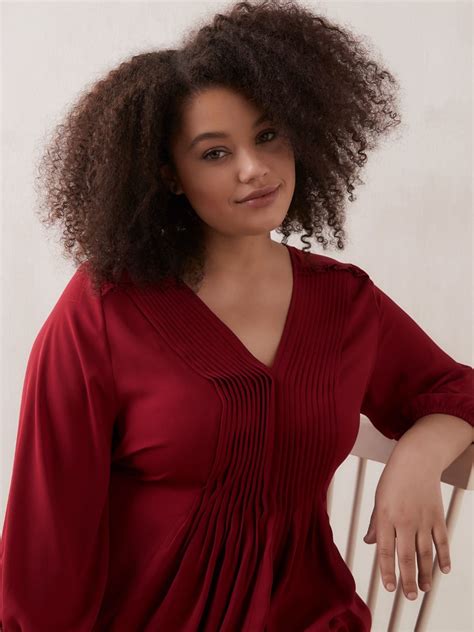 Solid Chiffon Pintuck Blouse In Every Story Penningtons