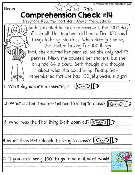Reading Comprehension 1st Grade Worksheet Kind Worksheets