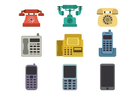 Evolution Of The Telephone Icons Vector 144410 Vector Art At Vecteezy