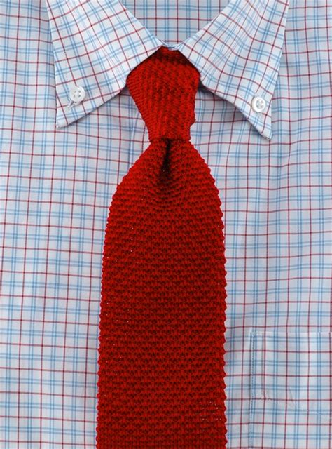Classic Silk Knit Tie In Red The Ben Silver Collection