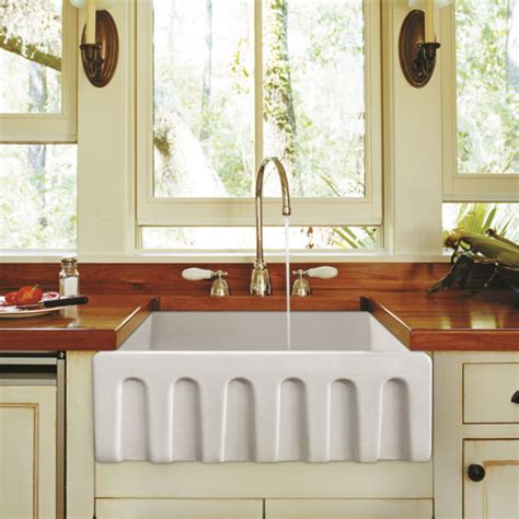 Thinner gauges dent easily and are more. Caesar Fireclay Sink with Reversible, Fluted Apron with ...