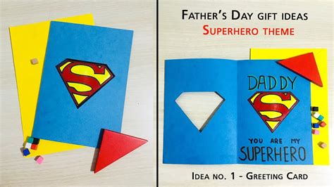 Handmade Greeting Card For Father S Day Superhero Theme Diy Father’s Day T Ideas Youtube