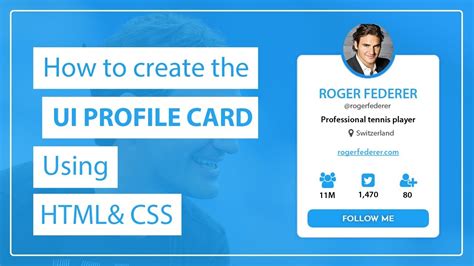 How To Create The Ui Profile Card Design Using Html And Css Profile