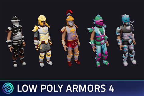 Low Poly Armor Sets 4 Rpg Characters Characters Unity Asset Store