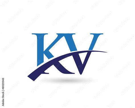 Kv Logo Letter Swoosh Stock Vektorgrafik Adobe Stock