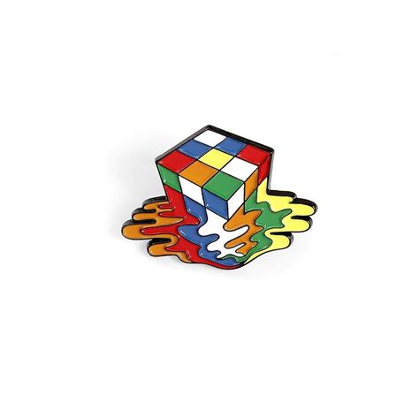 Enamel Pin Melting Rubiks Cube Nufsed Sticker