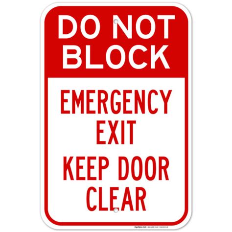 Do Not Block Emergency Exit Door Keep Clear Sign Sigo Signs