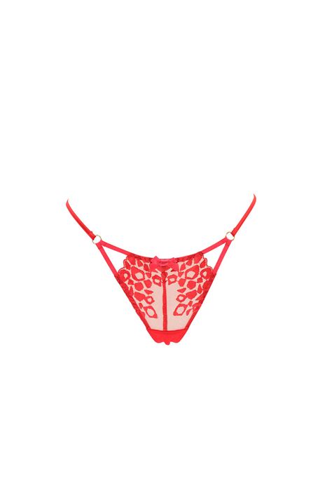 L Agent By Agent Provocateur Womens Thongs Leopard Mesh Red Size S Ebay