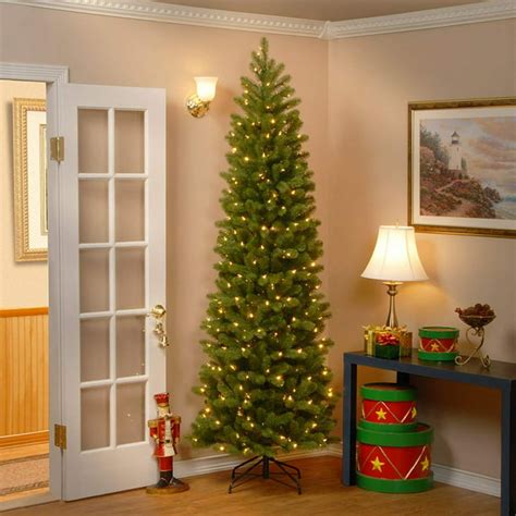 75 Pre Lit Downswept Douglas Slim Fir Artificial Christmas Tree