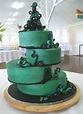 Caketopia: Emerald and Black Offset Cake