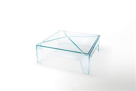 Tavolino Basso Quadrato In Cristallo Hypertable By Glas Italia Design Mario Bellini