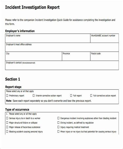 Smart Incident Investigation Report Template Word How To Write An