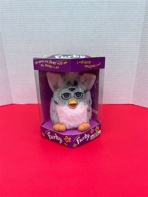 Vintage 1998 Furby Has Adorable Pink Ears White Belly And Grey Body