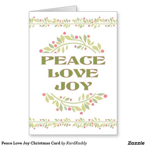 Peace Love Joy Christmas Card Joy Christmas Card