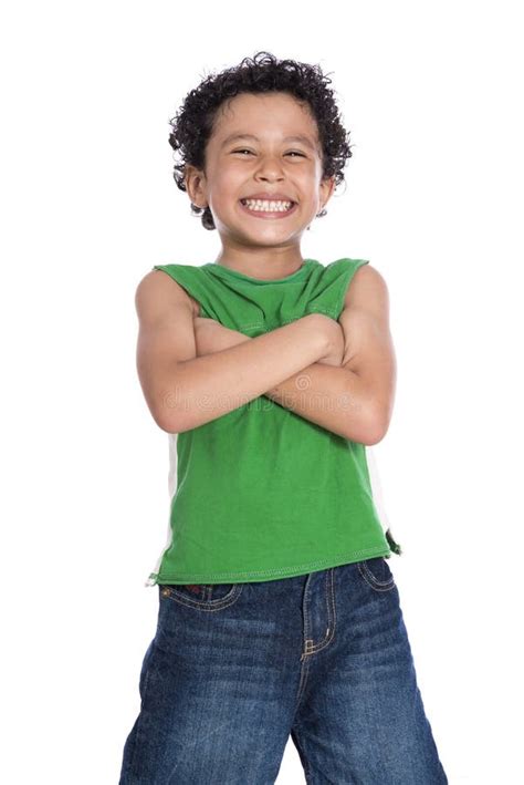 Happy Boy With Crossed Arms Stock Image Image Of Adorable Face 31932963