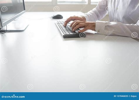 Businessman Or Student Working On Computer Stock Image Image Of