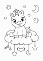 Baby unicornio para colorir - Blog Ana Giovanna