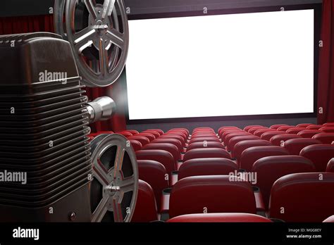Projecteur De Film Vide Et écran De Cinéma Avec Des Sièges Vides Cinema Film Ou Vidéo Accueil