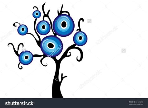 Tree And Evil Eye Stock Vector Illustration 65137249 Shutterstock