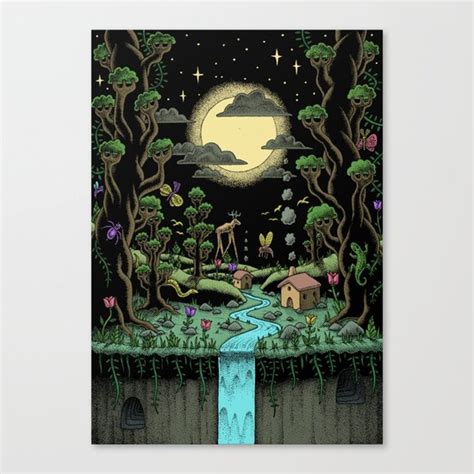 Magical Forest In Colour Canvas Print By Micke Nikander Society6