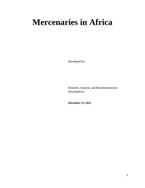 Mercenaries In Africa Final Report Scrubbedpdf Docdroid
