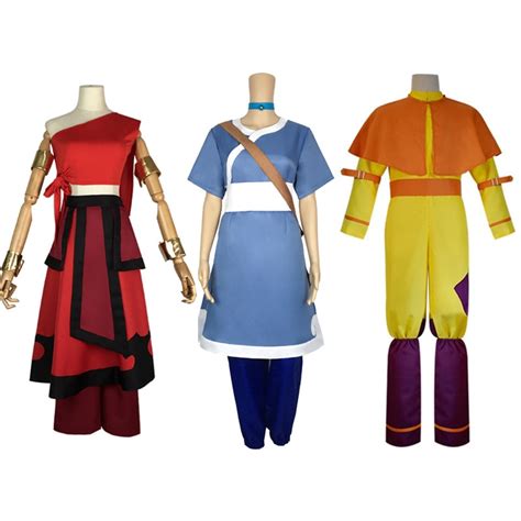 Movie Avatar The Last Airbender Avatar Aang Cosplay Costume Adult Uniform Katara Halloween Party