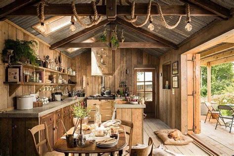 Outdoors Indoors Rustic House Tiny Cabin Small Cabin