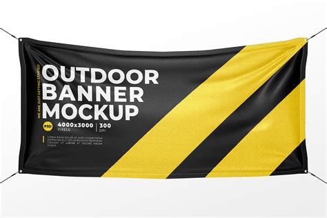 Outdoor Vinyl Banner Mock Up Advertising Mockups Creative Market
