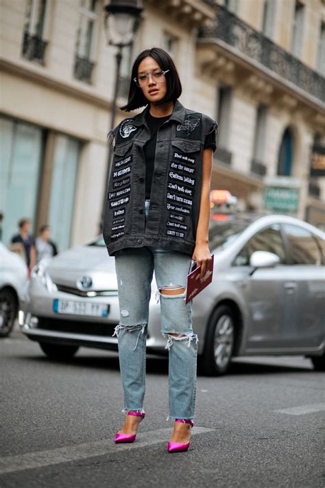 Denim Street Style From Paris Fashion Week Ss18 The Jeans Blog