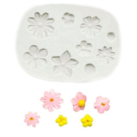 molde de silicone conjunto de flores gummies barradoce