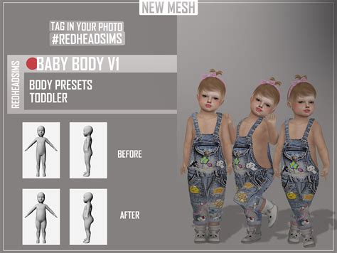 Pre Teen Body Presets At Redheadsims Sims 4 Updates Images And Photos