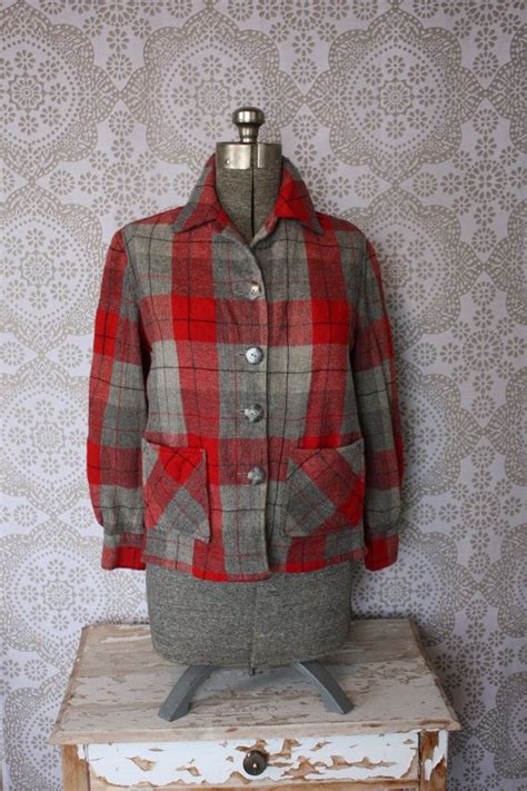 Womens Vintage 1950s Plaid Light Weight Wool Cropped Etsy Vintage