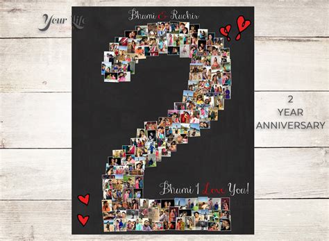 2 Year Anniversary 2nd Anniversary T Photo Collage