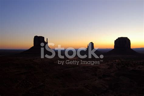 Dawn In The Monument Valley Mittens Stock Photo Royalty Free