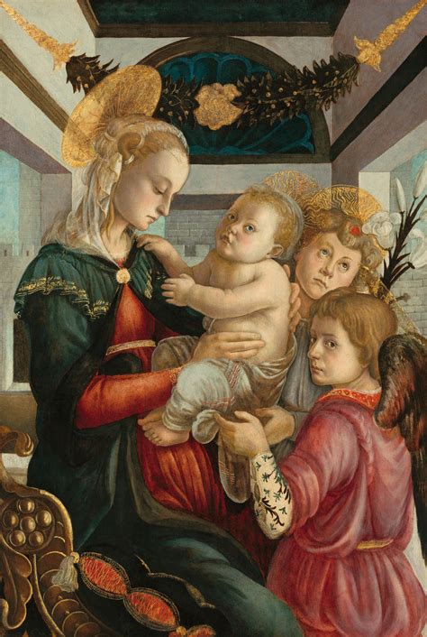 Madonna And Child With Angels 14651470 By Sandro Botticelli Paper