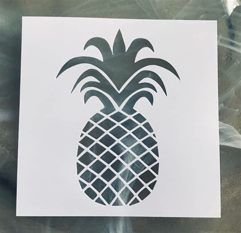 Pineapple Stencil Reusable Pineapple Stencil Custom Reusable Etsy