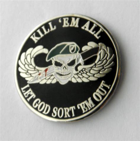 kill em all let god sort em out lapel pin 3 4 inch ebay