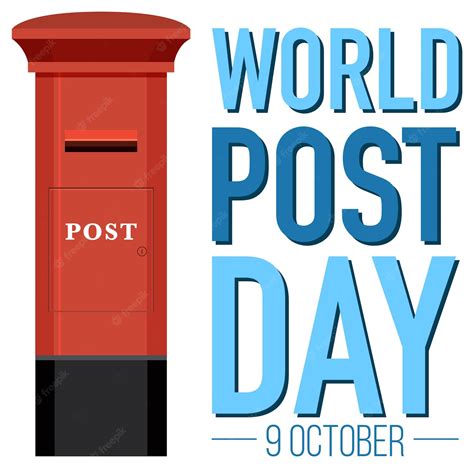Premium Vector World Post Day Banner With A Postbox