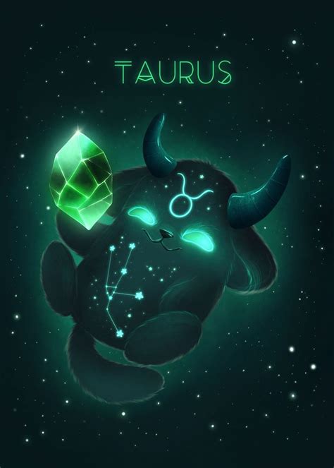 Taurus Zodiac Monster Poster By Zuzana Ziakova Displate Zodiac
