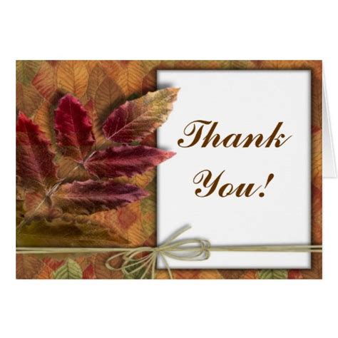 Autumn Fall Wedding Thank You Notecards Stationery Note Card Zazzle