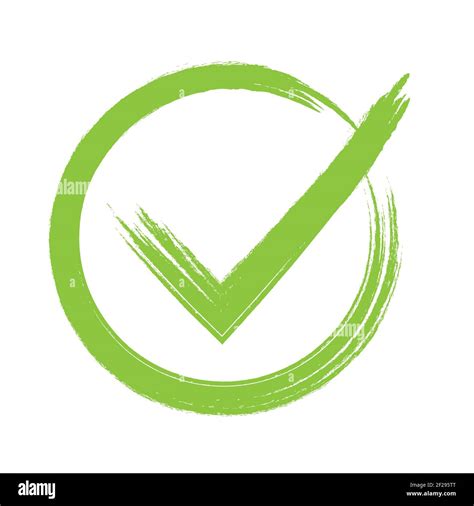 Green Check Mark Vector Icon In Circle Tick Symbol In Green Color