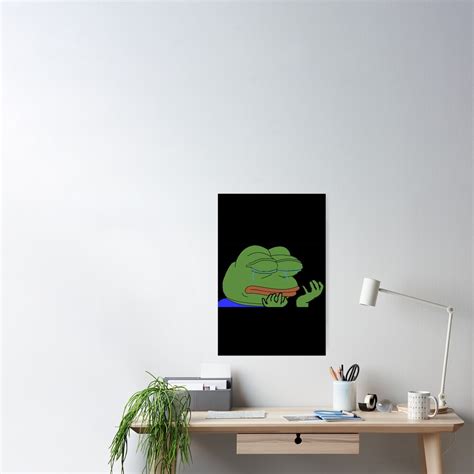 Póster Pepe Hands Llorando Rana Meme Twitch Emote De Fruitfulmerch