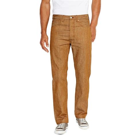 Levis Mens 501 Brown Straight Leg Jeans 18807960
