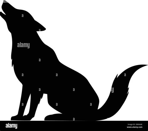 Wolf Howling Silhouette Eine Illustration Einer Wolf Howling