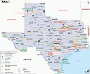 Large Detailed Map Of Texas With Cities And Towns - Map Of Texas Major ...