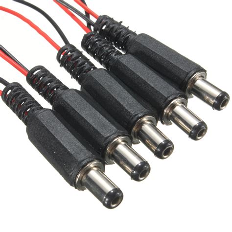 5pcs T Type 9v Dc Battery Power Cable Cylinder Jack