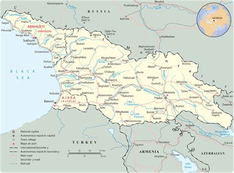 Georgia Map Tbilisi Asia