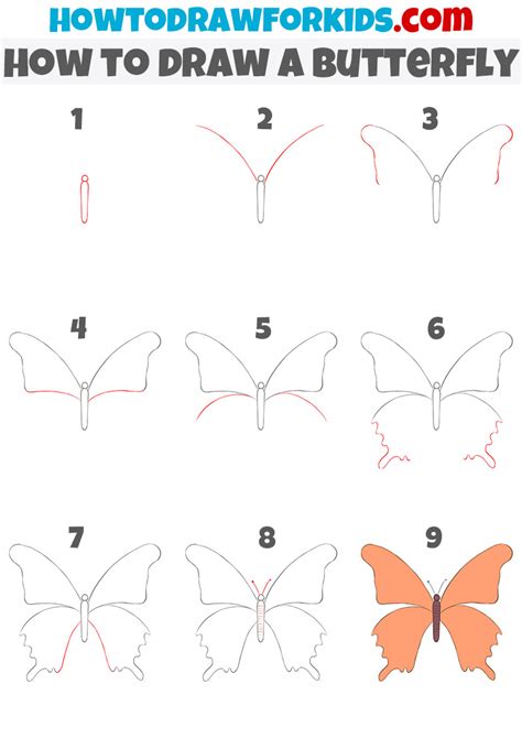 How To Make Butterfly Drawing Step By Step How To Draw A Butterfly Easy