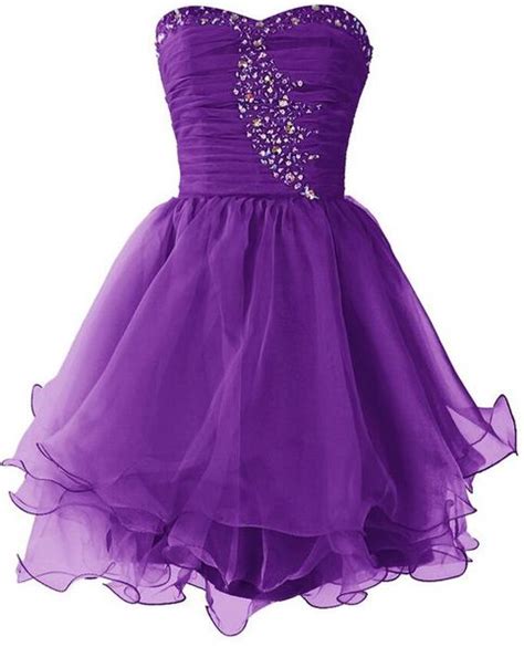 Mini Tulle Short Length Purple Beading Ball Gown Homecoming Dress
