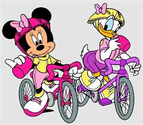Minnie Mouse And Daisy Duck With Bicycles By Happygirl127 On Deviantart